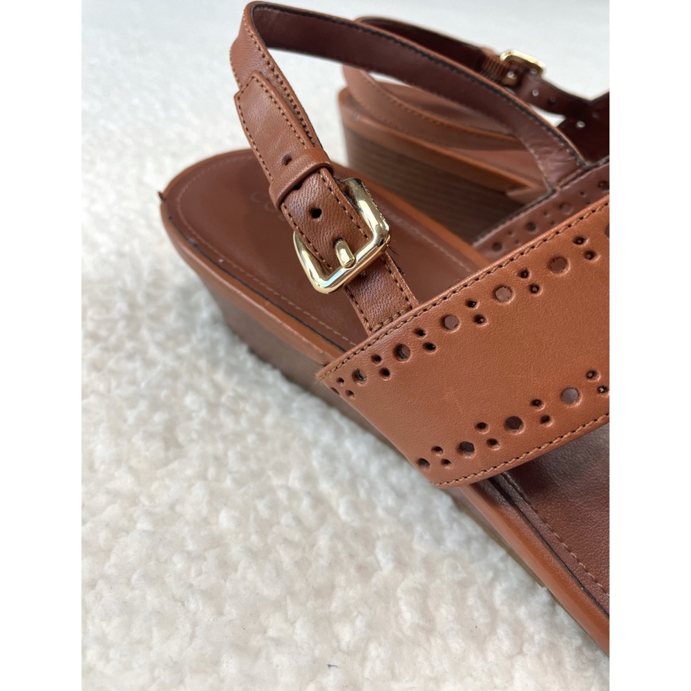 COLE HAAN • Brown Elsie Thong Wedge Sandals, 9 - Picture 11 of 16